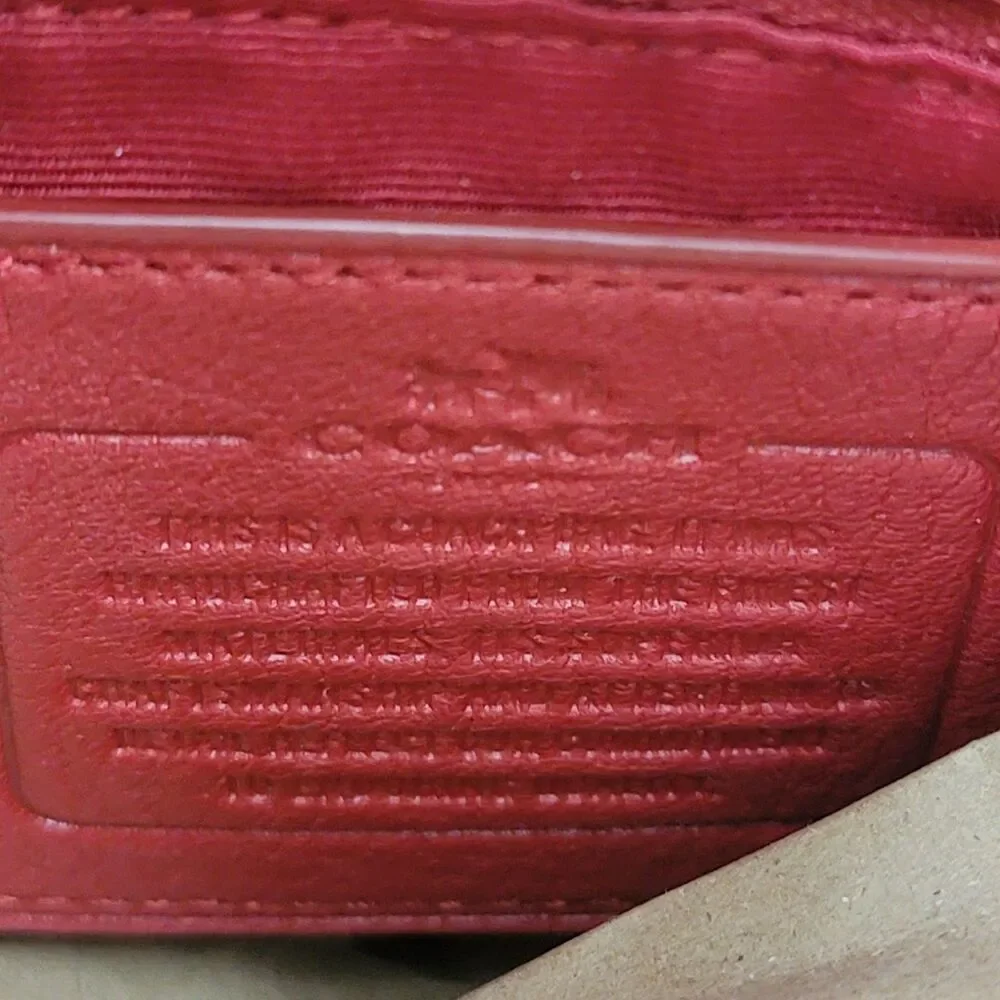 Coach Mini Bennett Satchel F36677 Red Pebbled Leather Handbag Gold Hardware